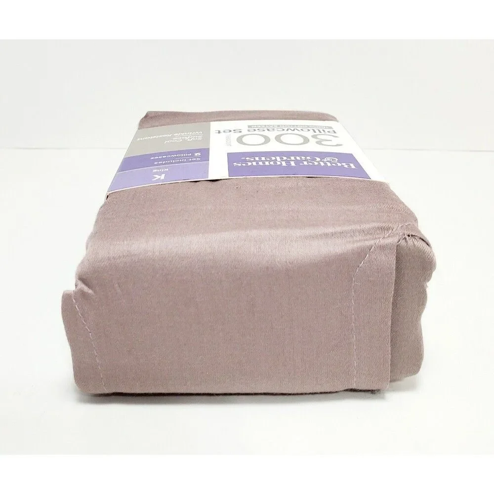 Better Homes & Gardens King Pillowcase Set 100% Cotton 300 Thread Count New